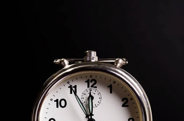 Alarm Clock Black Background — Stock Photo, Image