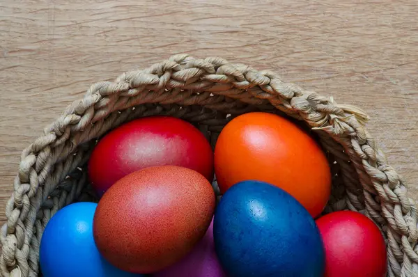 Detail Barevných Velikonočních Vajec Pozadí — Stock fotografie