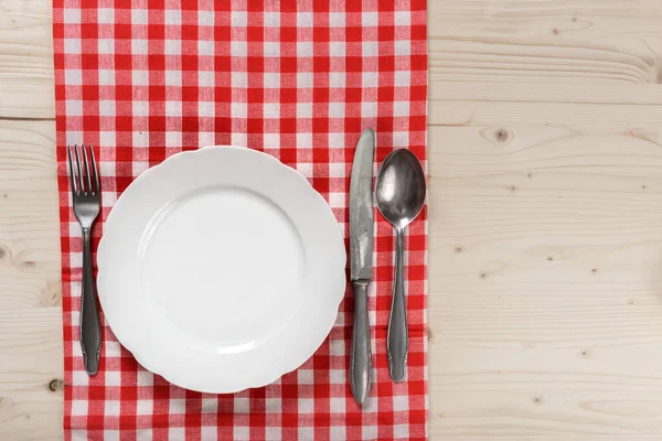 Restaurant Table Empty Plate Detail — Stock Photo, Image