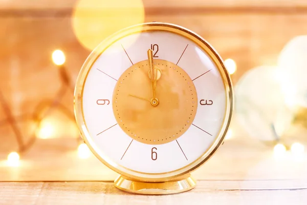 Retro Relógio Vintage Fundo Madeira Conceito Tempo Com Copyspace — Fotografia de Stock