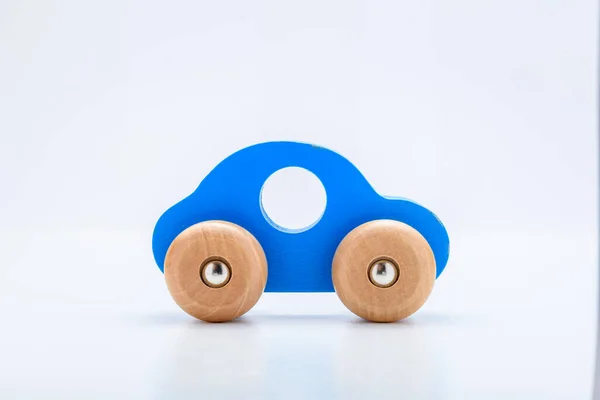 stock image wooden toy car on white background