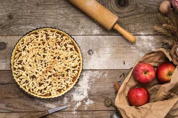 Apple Crumble Pie Baking — Stock Photo, Image