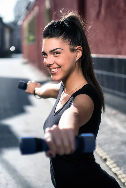 Sport Vrouw Straat Workout — Stockfoto