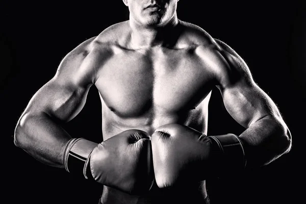 Box Fighter Muscular Body Detail — Stock Photo, Image