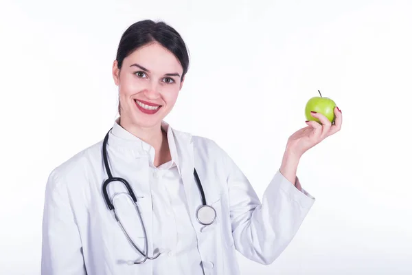 Woman Doctor Stethoscope Lemon — Stock Photo, Image