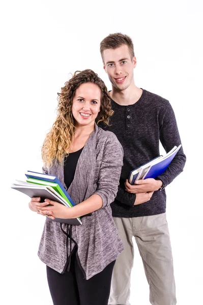 Young People Books White Background — Stock Photo, Image