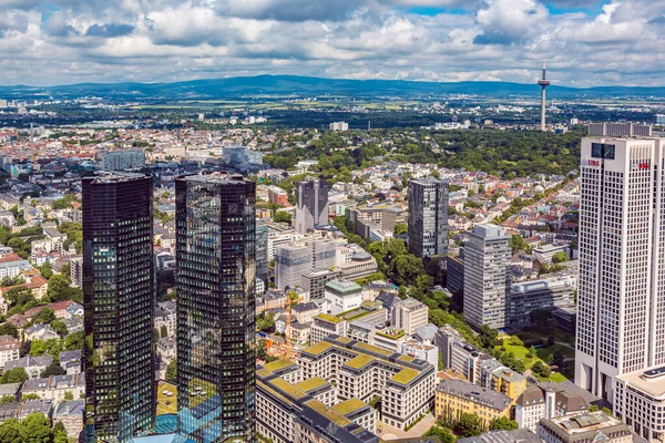 stock image FRANKFURT ON THE MAIN, GERMANY - CIRCA JUNE, 2016: View over the City of Frankfurt on the Main from Main Tower, Germany