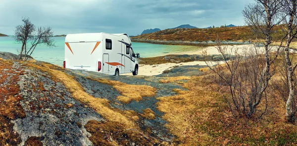 Caravan Mobile Home Front Seashore — Photo