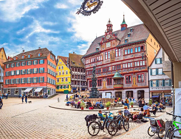 stock image TUEBINGEN, BADEN-WUERTTEMBERG, GERMANY - CIRCA MAY, 2023: The Markplatz and City Hall of Tuebingen town, Germany.