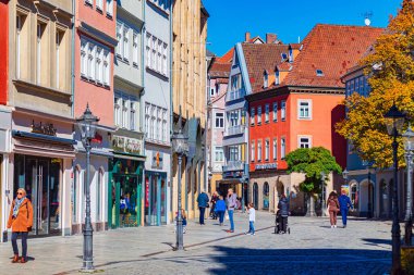 COBURG, BAVARIA, GERMANY - CIRCA ECTOBER 2022: Coburg, Bavyera, Almanya 'da Spitalgasse.