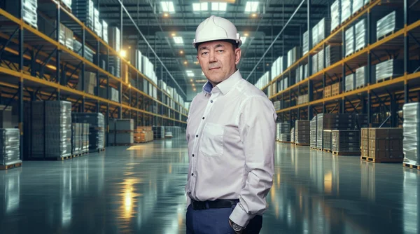 Male Warehouse Manager Manufacturing Plant Royalty Free Stock Photos