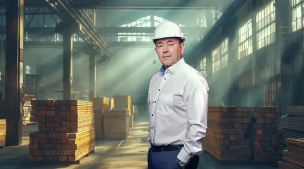 Male Warehouse Manager Manufacturing Plant Stock Image