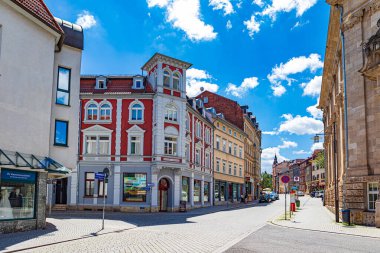 EISENACH, THURINGIA, GERMANY - CRCA HAZİRAN 2024: Eisenach 'lı Johannisplatz, Almanya.