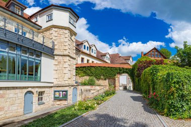 Bad SALZUNGEN, THURINGIA, GERMANY - CIRCA HAZA 2024: Bad Salzungen, Almanya 'nın Thüringen kentindeki Restoran ve Kafe Haunscher Hof of.