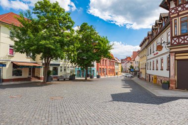 BAD SALZUNGEN, THURINGIA, GERMANY - CIRCA HAZİRAN 2024: Almanya 'nın Thüringen kentindeki Bad Salzungen şehri.