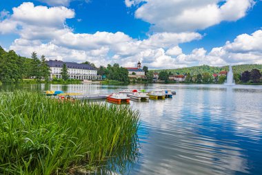 Thüringen, Almanya 'da Kötü Salzungen' den Kurhaus Am Burgsee Oteli.