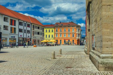 MEINJEN, THURINGIA, GERMANY - CRCA HAZİRAN 2024: Almanya 'nın Thüringen şehrinde Marktplatz.
