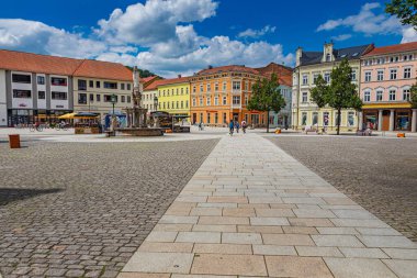 MEINJEN, THURINGIA, GERMANY - CRCA HAZİRAN 2024: Almanya 'nın Thüringen şehrinde Marktplatz.
