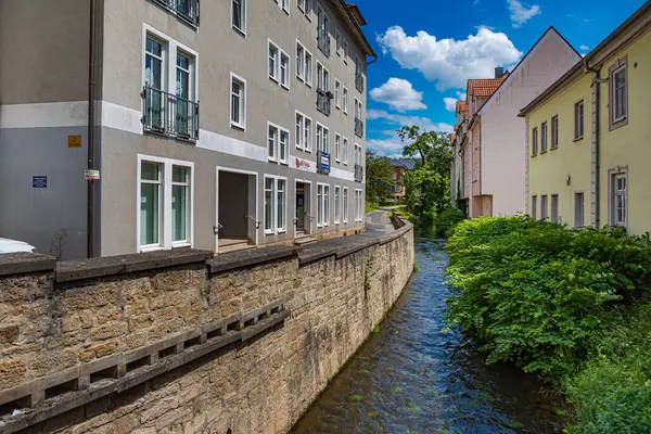 stock image Bleichgraben of Meiningen town in Thuringia, Germany.