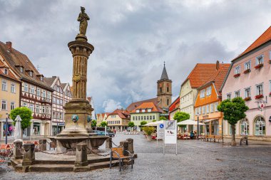 Marktplatz of Bad Neustadt an der Saale in Bavyera, Almanya.