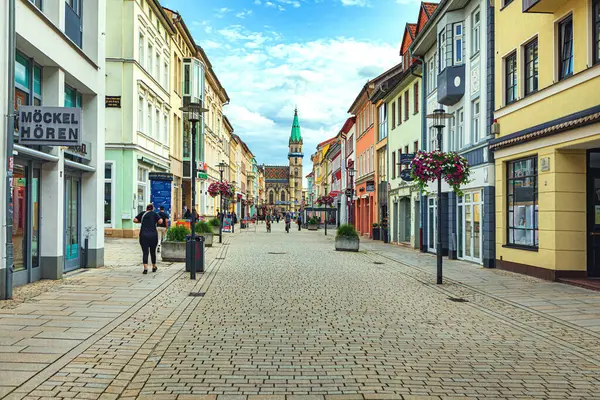 stock image Georgstrasse of Meiningen town in Thuringia, Germany.