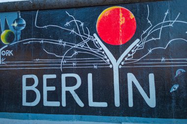 Berlin, Almanya 'dan Berliner Mauer.
