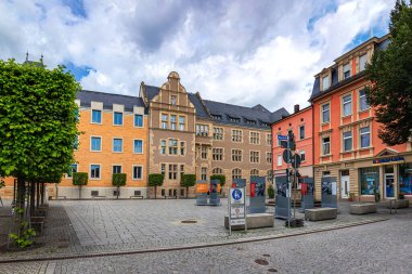 Marktstrasse ve Amtsgericht Rudolstadt, Thuringia, Almanya