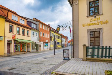 Kötü Neustadt 'taki Hohnstrasse an der Saale, Bavyera, Almanya