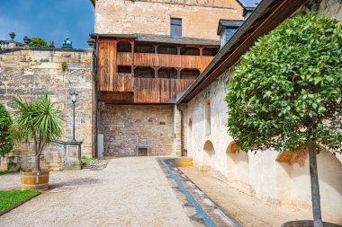 Thueringer Landesmuseum Heidecksburg 'un Obere Terrasse' si Rudolstadt, Thuringia, Almanya