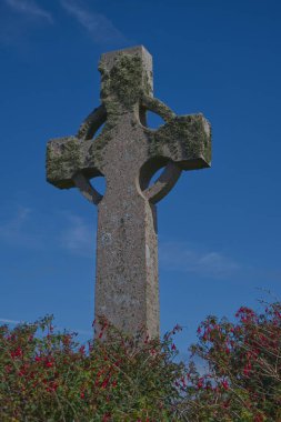 Iona Abbey yakınlarındaki Kelt Haçı, Iona Adası, İskoçya _ 3084