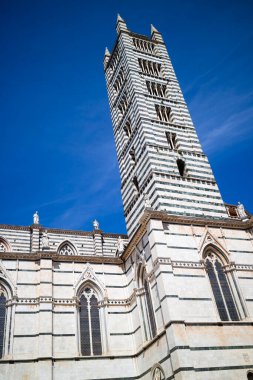 İtalya, Toskana 'daki güzel Siena kasabasının ayrıntıları..