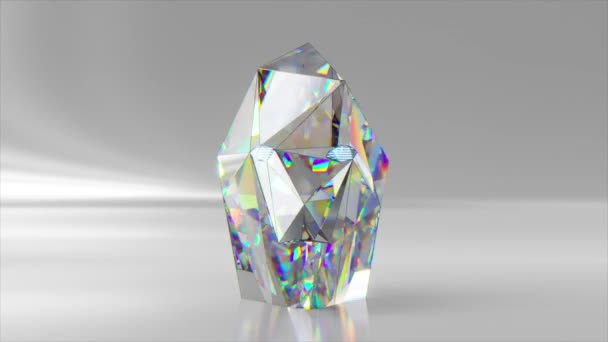 Concept Self Improvement Piece Diamond Transforms Human Face Metamorphosis Animation — Stock Video
