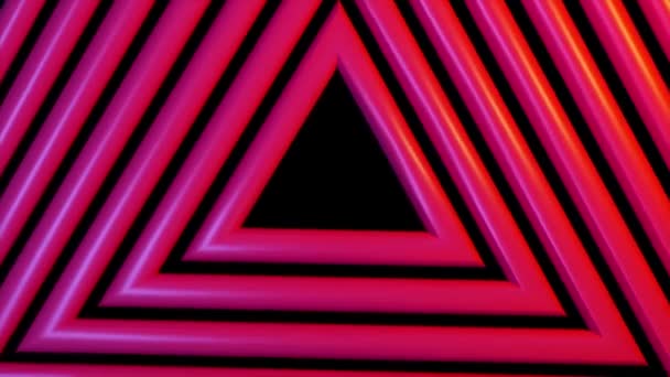 Smooth Rotation Background Triangles Shapes Isolated Black Background Red Color — Stock Video