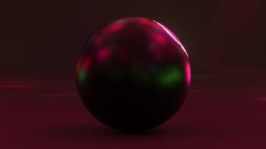 The shell of the ball disappears and a crystal rainbow ball appears. Reincarnation. Interference. Pink burgundy color. High quality 4k footage
