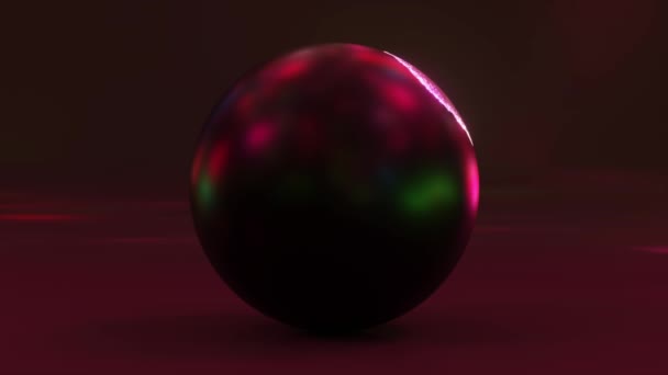 Shell Ball Disappears Crystal Rainbow Ball Appears Reincarnation Interference Pink — Stockvideo