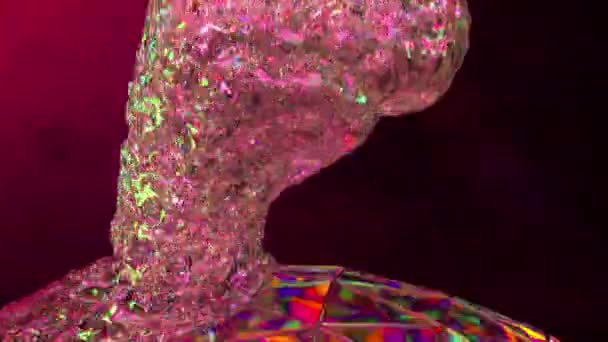 Διαμαντένιος Εγκέφαλος Καταρρέει Και Εξαπλώνεται Πάνω Από Διαμαντένια Σφαίρα Ροζ — Αρχείο Βίντεο