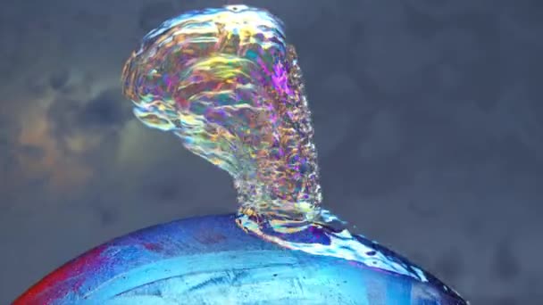 Concept Abstrait Cerveau Diamant Fond Répand Sur Sphère Métallique Animation — Video