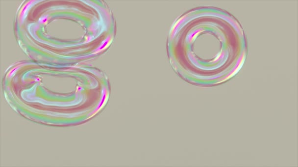 Transparent Inflatable Rings Fly Repel Gather Together Bubble Rainbow Ease — Stok video