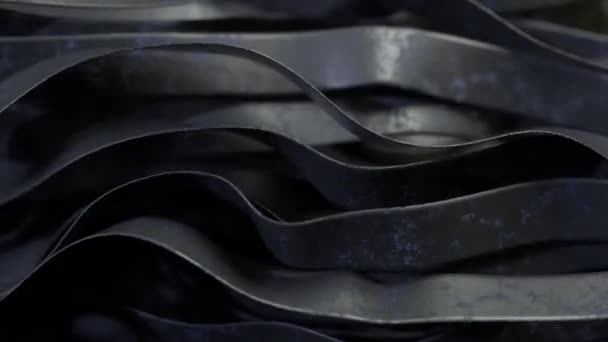 Soyut Kavram Birçok Siyah Lastik Kayış Yavaş Hızlı Hareket Eder — Stok video