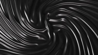 Smooth satin black fabric twists down the middle. Silk. Creases in fabric. Drapery. Abstract concept. 3d animation. High quality 4k footage