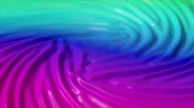 Abstract concept. Ripples and folds on a glossy iridescent surface. Liquid rainbow. Whirlpool. 3d animation. High quality 4k footage