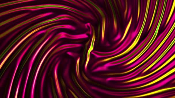 Liquid Metallic Pink Gold Surface Swirls Center Creases Ripples Glossy — 图库视频影像