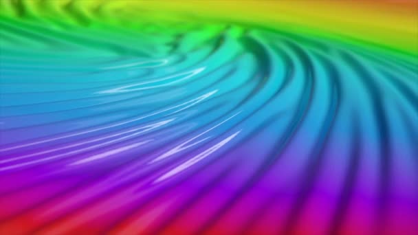 Abstract Concept Ripples Folds Glossy Iridescent Surface Liquid Rainbow Whirlpool — ストック動画