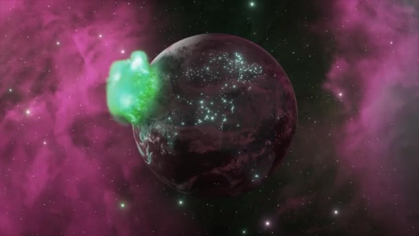 Big Bang Burns Planet Leaving Large Hot Ball Space Background — Stock videók