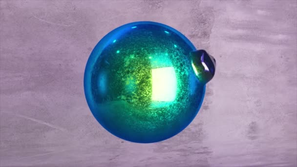 Blue Green Glossy Sphere Sheds Its Shell Turns Transparent Liquid — Wideo stockowe