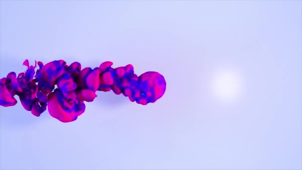 摘要概念 光滑的有色物质以球的形式运动 并留下一些油漆痕迹 蓝色紫色 高质量的4K镜头 — 图库视频影像