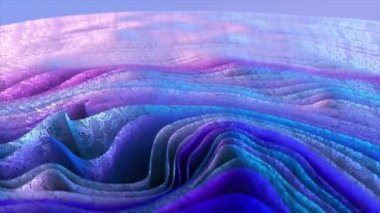 Organic blue purple abstract background wallpaper. Live folds on lace fabric move in waves. 3d animation. High quality 4k footage