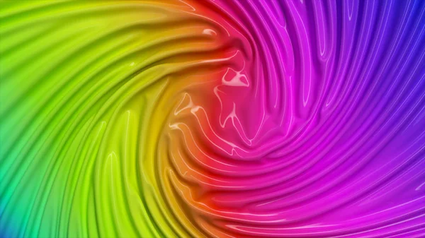 Abstract Concept Ripples Folds Glossy Iridescent Surface Liquid Rainbow Whirlpool — 图库照片