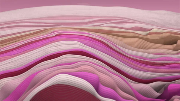 Multi Colored Ribbons Sway Wave Movements Fabric Folds Pink Purple — Fotografia de Stock