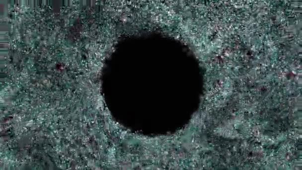 Abstract Concept Zwart Gat Omgeven Door Kleine Grijze Deeltjes Langzame — Stockvideo